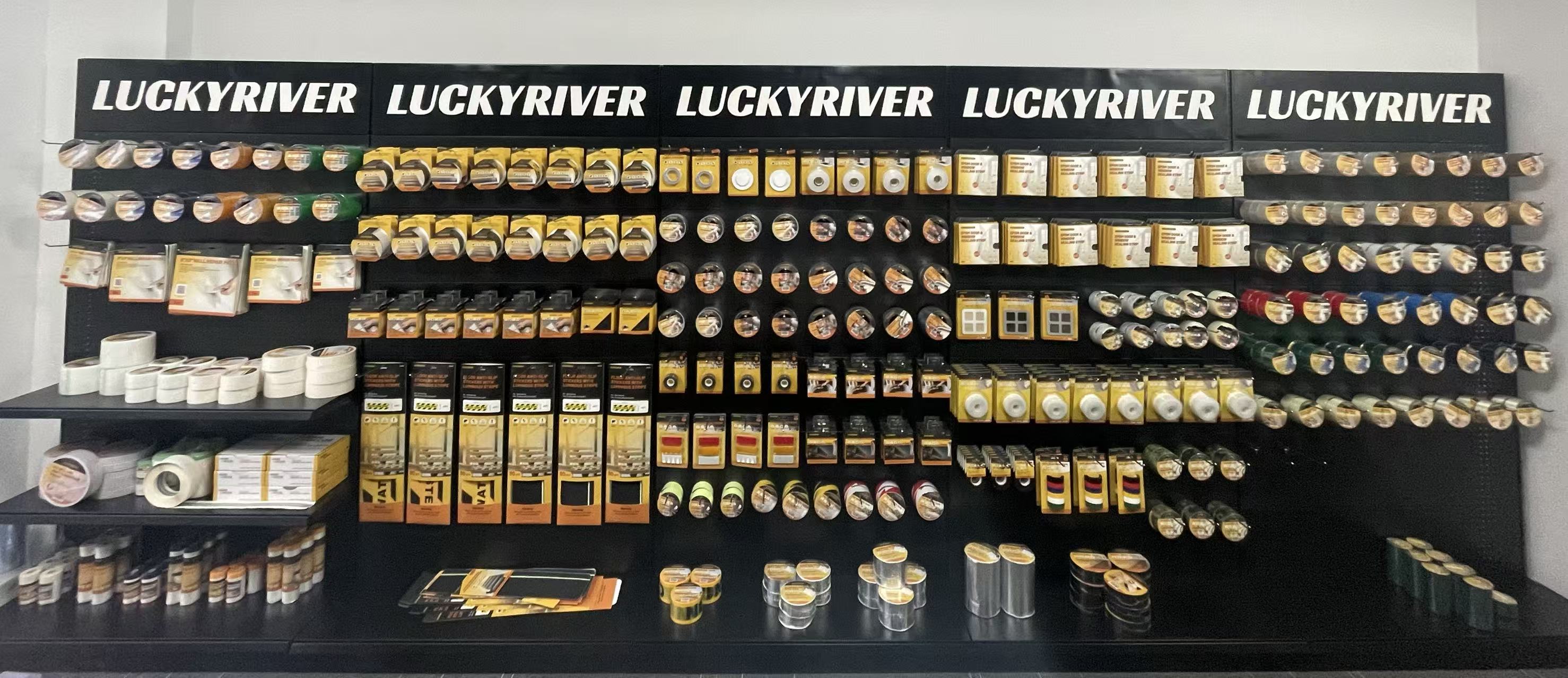 Retail-ready LuckyRiver tape display for OEM ODM OBM programs